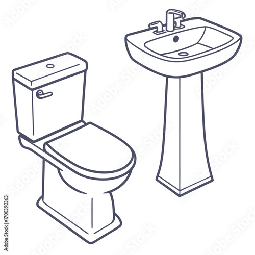 Clean and new porcelain toilet bowl in a modern home bathroom interior