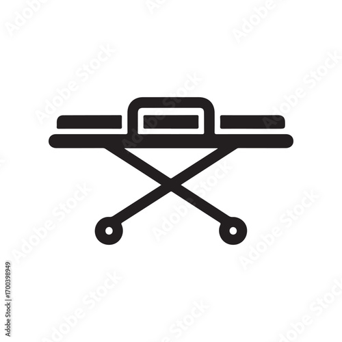 Minimalist Black Outline Medical Stretcher Icon