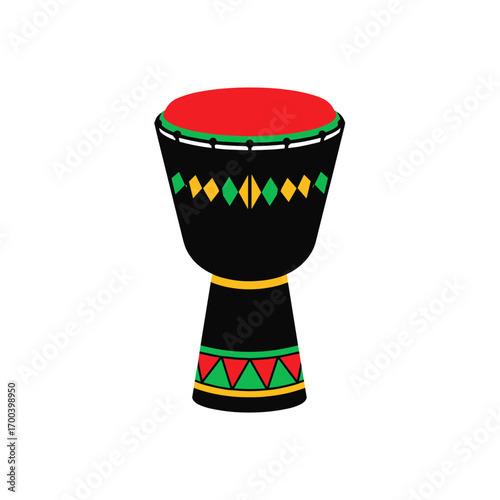 African drum djembe isolated on transparent background
