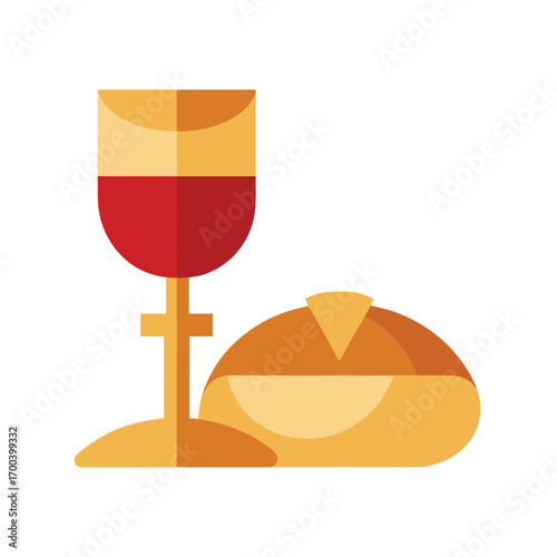 Chalice and Bread Icon wine communion