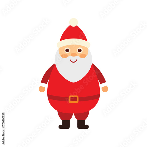 Cute cartoon Santa Claus standing and smiling Christmas