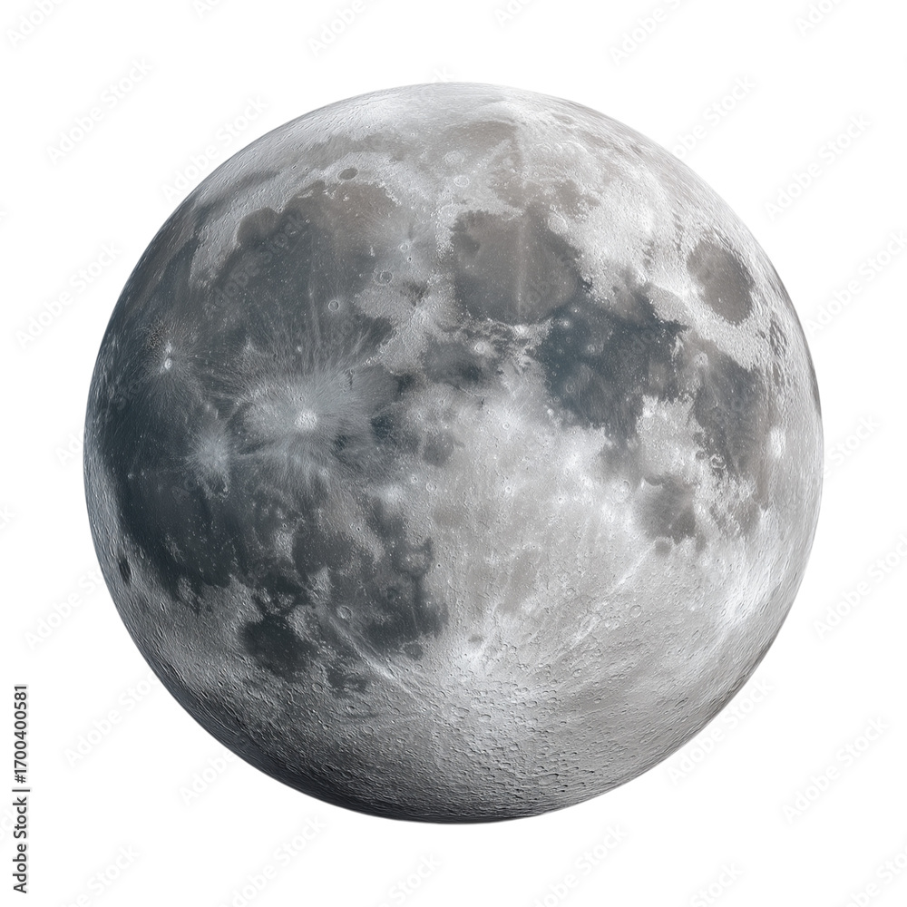 Obraz premium A luminous full moon displaying detailed craters and surface features against a dark sky.