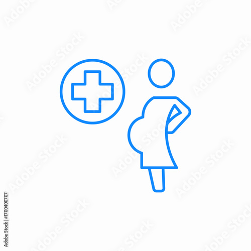 pregnant woman medical care icon sign vector