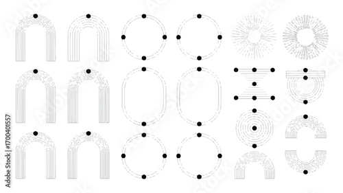 Vector art of collection of architectural arch designs