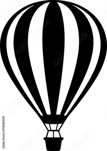 Hot air balloon  silhouette Vector illustration