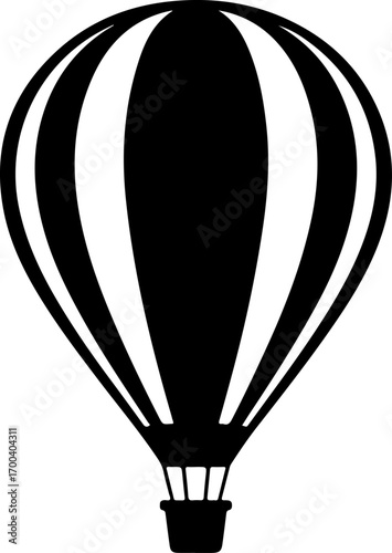 Hot air balloon  silhouette Vector illustration