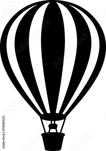 Hot air balloon  silhouette Vector illustration