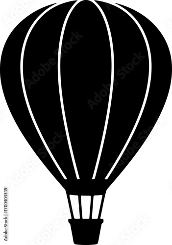 Hot air balloon  silhouette Vector illustration