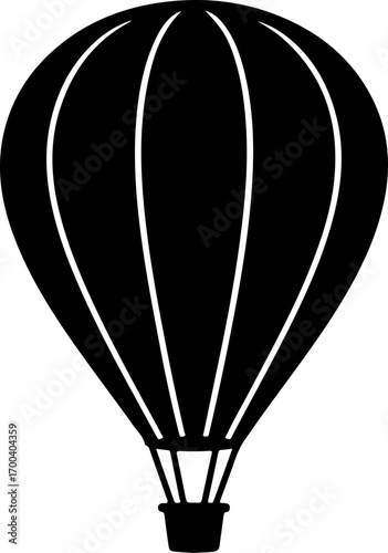 Hot air balloon  silhouette Vector illustration