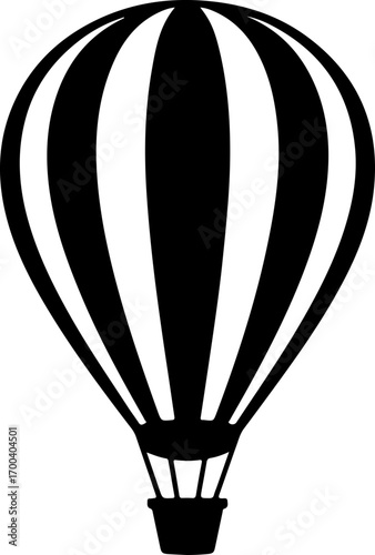 Hot air balloon  silhouette Vector illustration