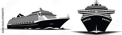 Cruise Ship and Liner Vector Set