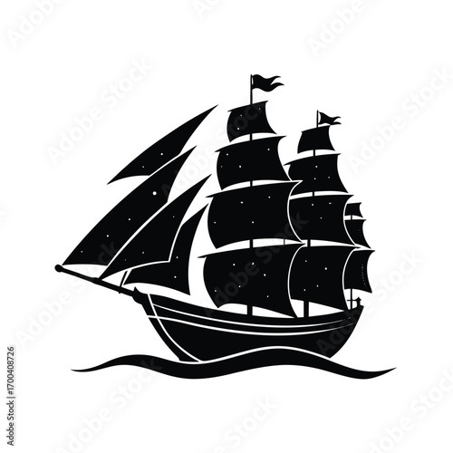 Crimson Voyage Silhouette