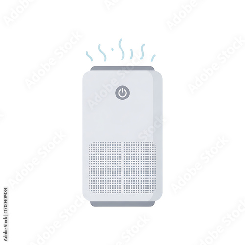 Air purifier icon, illustration, clean air, home appliance, health, flat design