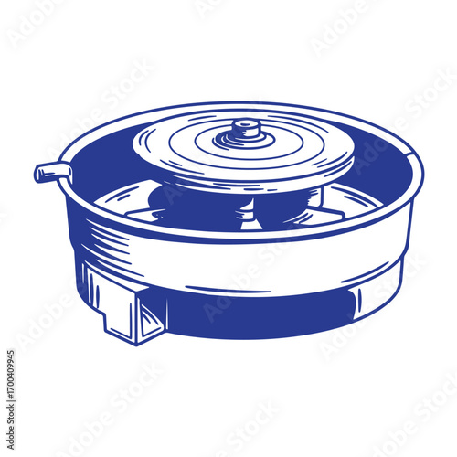 Illustrated vector representation of a cooling component for industrial or automotive machinery