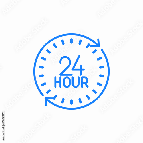 24 hour cycle of repeating day icon sign vector