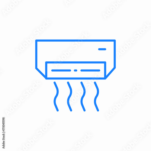 air conditioner on with coo icon sign vector