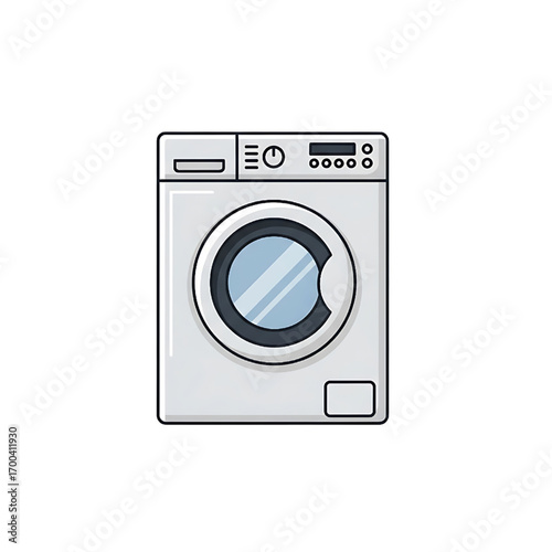 Modern Washing Machine Icon Isolated on White Background Cleaning Concept