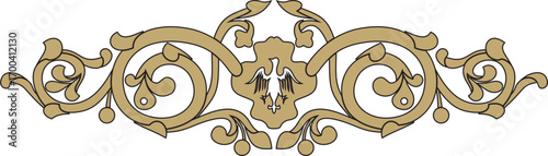 Vector black and gold gothic ornament. Medieval European drawing. Classic pattern of the Germans, Angles, Saxons, Franks.
