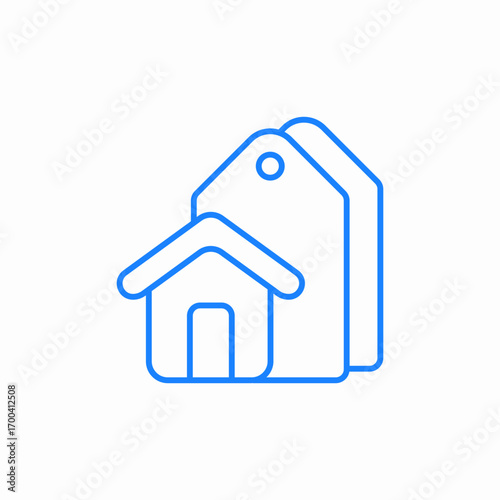 tag house icon sign vector