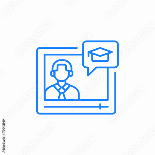 video tutorial icon sign vector