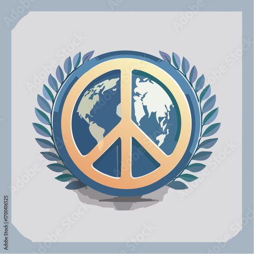 Symbolic representation of global peace, unity, and environmental harmony with stylized elements