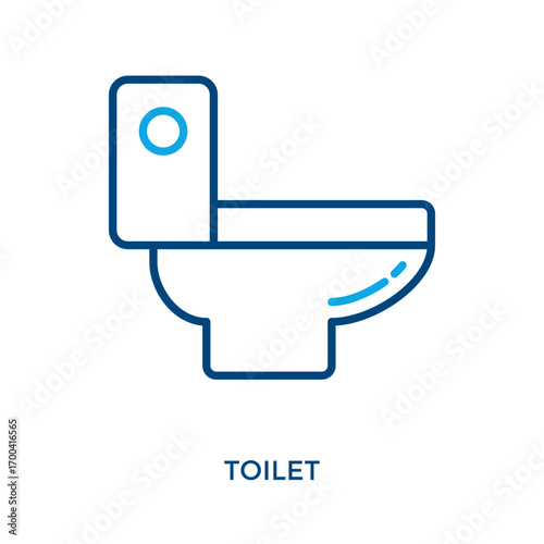 Toilet Icon Outline Color Style. Vector Illustration For Graphic Design
