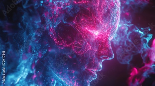 Artificial Intelligence Forming a Luminous Cybernetic Landscape