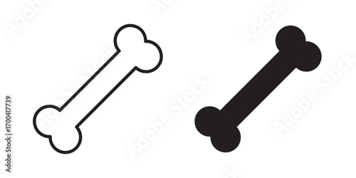 Bone icon .  for web design. Vector illustration with stroke and fill on a white background.