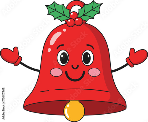 Happy Christmas Bell Cartoon	