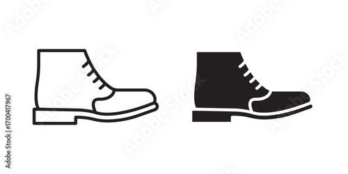Boots icon. Vector illustration with stroke and fill on a white background.