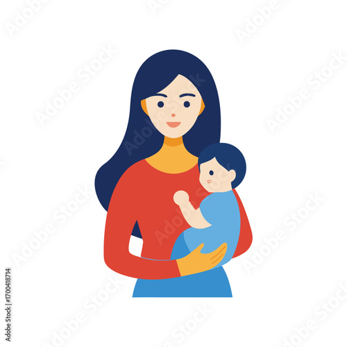 Mother holding baby with love and care Keywords: mother, baby, holding, child, infant, family