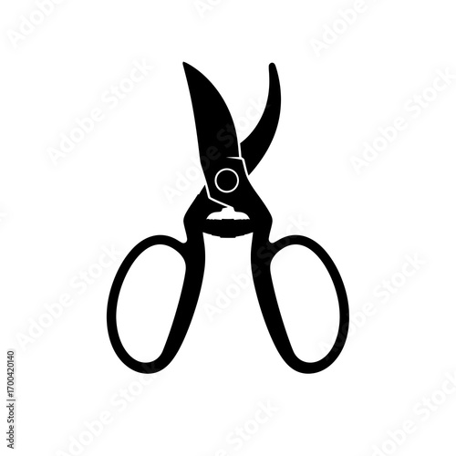 Gardening shears silhouette isolated on white background
