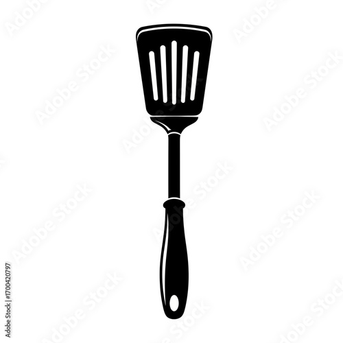 Black spatula silhouette isolated on white background