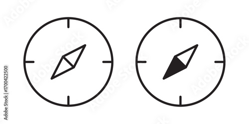Compass icon. compass sign. compass symbol . Vector illustration with stroke and fill on a white background.