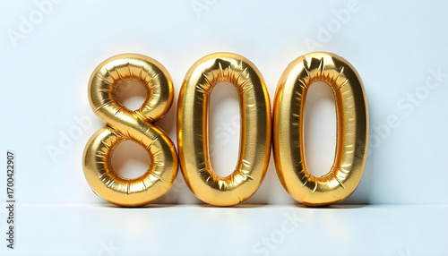 800 Number air inflatable balloon isolated on white background