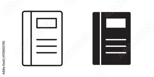 Diary icon. Suitable for website design, logo, app and UI. Vector illustration with stroke and fill on a white background.