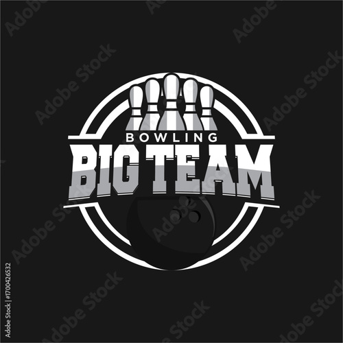 professional bowling club badge logo design with dark background