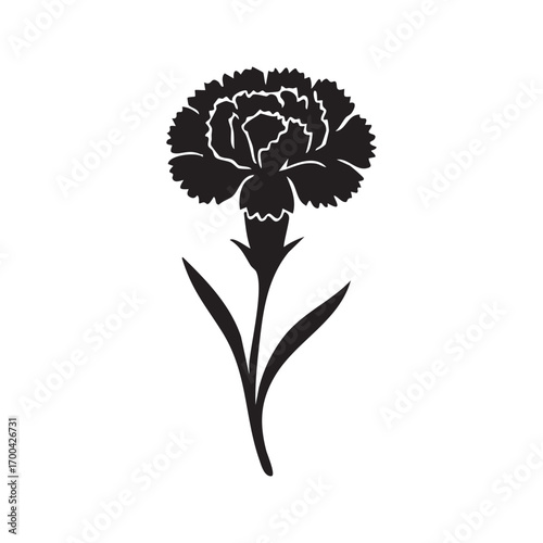 Black and white flower vector illustration