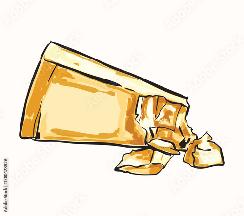 Parmesan Cheese Wedge Illustration – Vintage Food Design