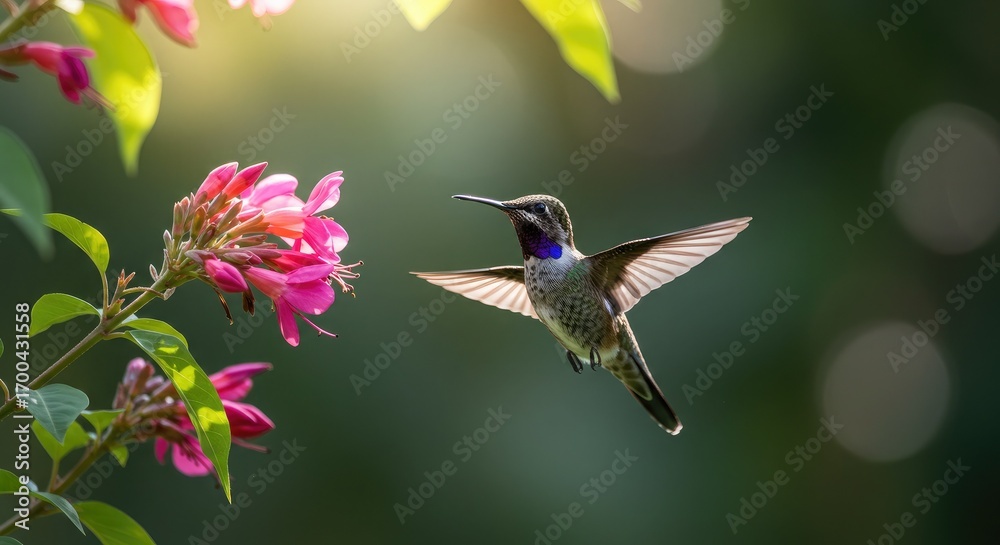 Fototapeta premium hummingbird feeding on flower