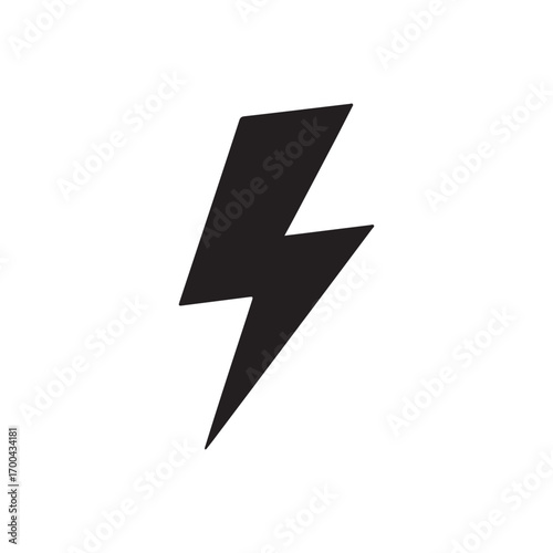 Free Download Black lightning bolt symbol isolated on white background - GFXLoad