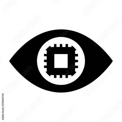 Artificial intelligence eye technology concept for ai vision machine learning and cybernetics