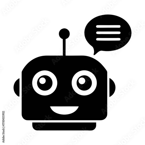 Ai chatbot robot assistant icon vector illustration for customer service and automation technology