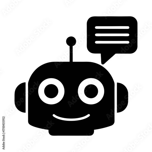 Ai chatbot robot assistant icon vector illustration for customer service and automation design