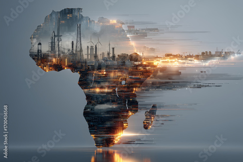 Dynamic visualization showcasing Africa's industrial evolution and progress