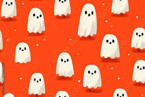 Charming ghost pattern perfect for Halloween celebration designs
