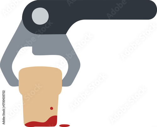 Vector Illustration of Simple Wine Opener Extracting a Cork Modern and Clean Design