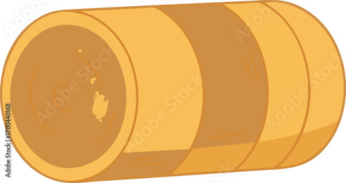 Simple Food Vector Illustration of Cylinder Shape Snack in Cartoon Style Yellow Brown Palette