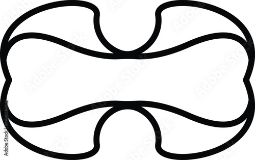 dog Bone icon with circle vector outline symbol illustration