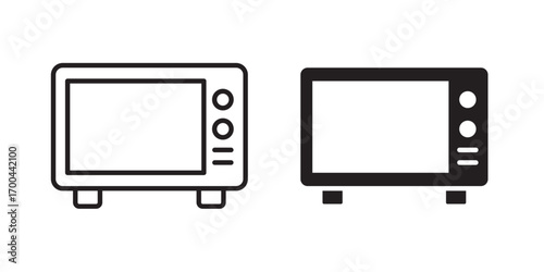 Microwave icon.  for Apps. Vector illustration with stroke and fill on a white background.